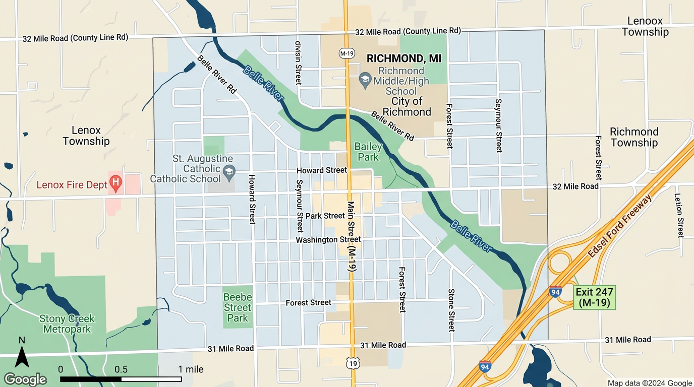 Create a google map of Richmond, MI